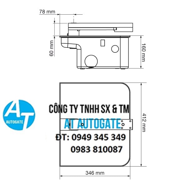 thông số hộp đế motor cửa cổng âm sàn v2